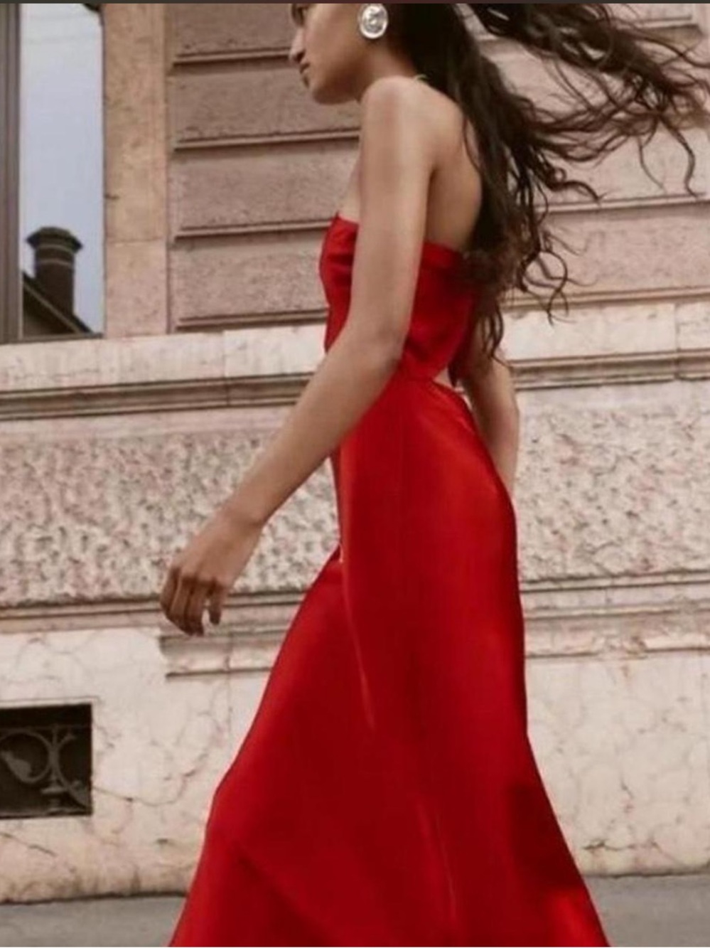 Zara Bold Red Backless Maxi Dress - Picture 2 of 6